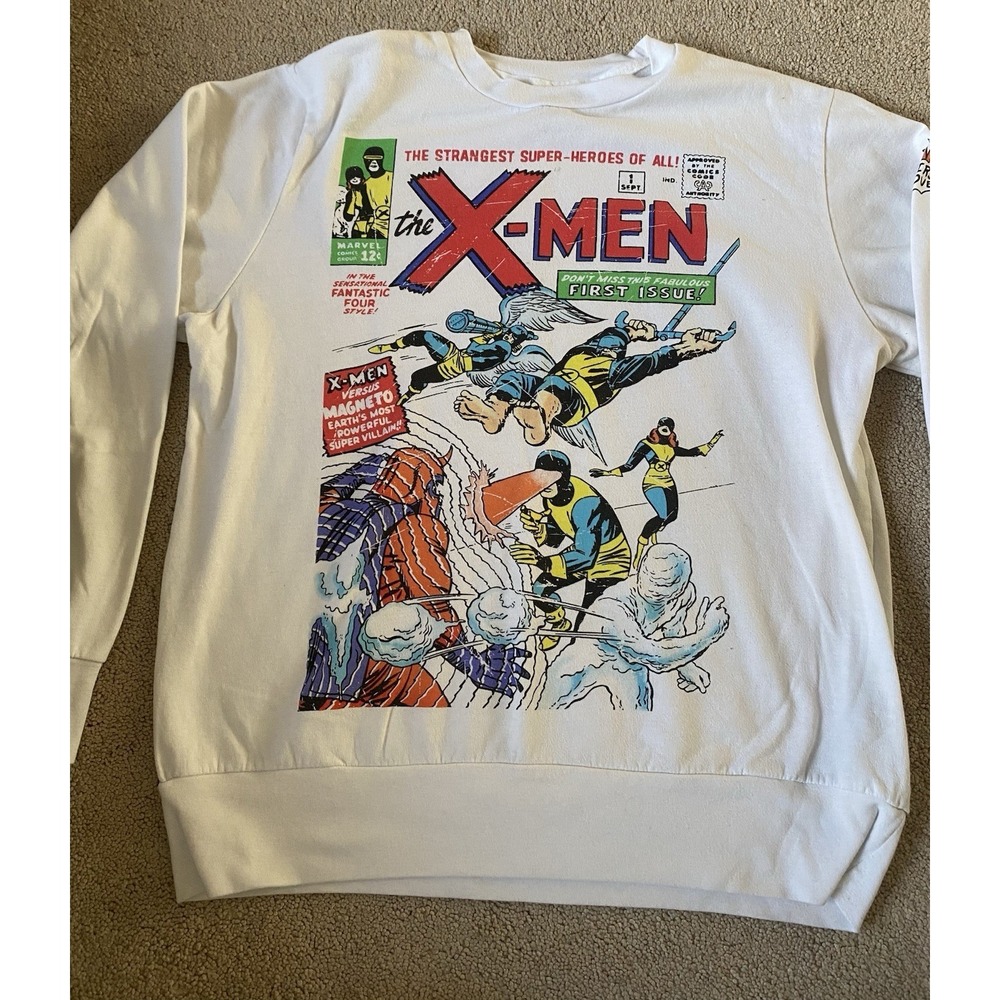 X-Men Marvel Crew Sweatshirt - Classic Issue 1 Cover Artwork Large